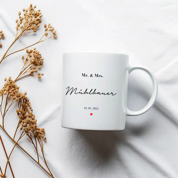 Taza de boda personalizada - Sr. y Sra.