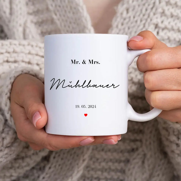 Taza de boda personalizada - Sr. y Sra.