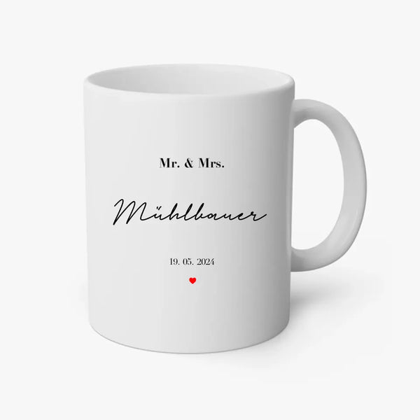 Taza de boda personalizada - Sr. y Sra.