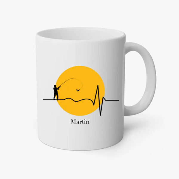 Taza de Pesca Personalizada - Latido del Corazón