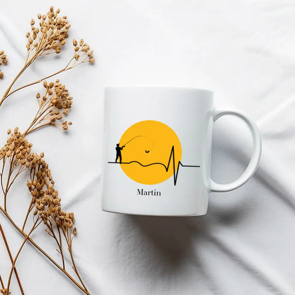 Taza de Pesca Personalizada - Latido del Corazón