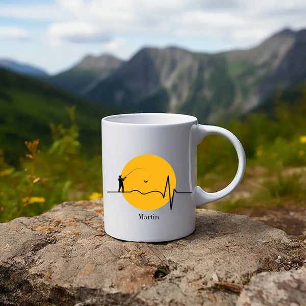 Taza de Pesca Personalizada - Latido del Corazón