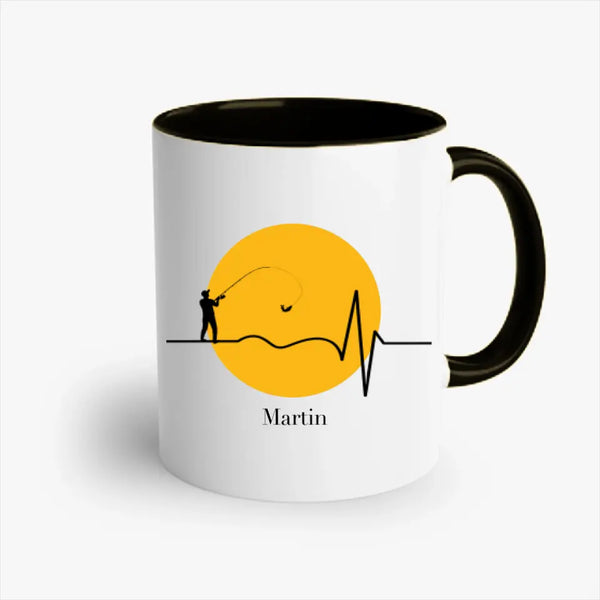 Taza de Pesca Personalizada - Latido del Corazón
