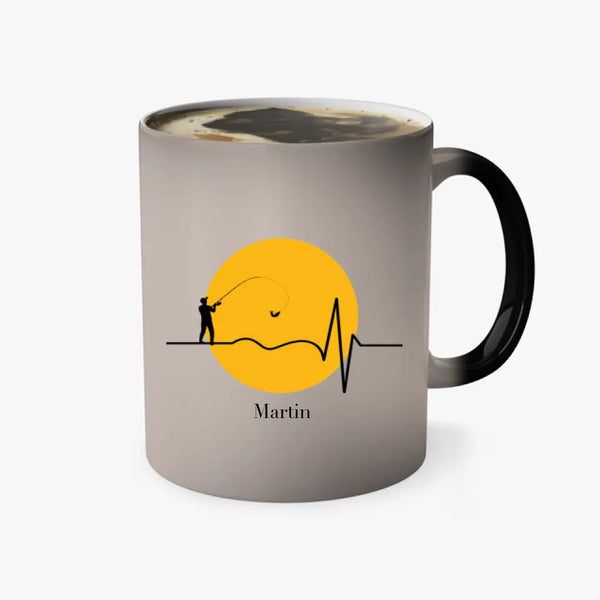 Taza de Pesca Personalizada - Latido del Corazón