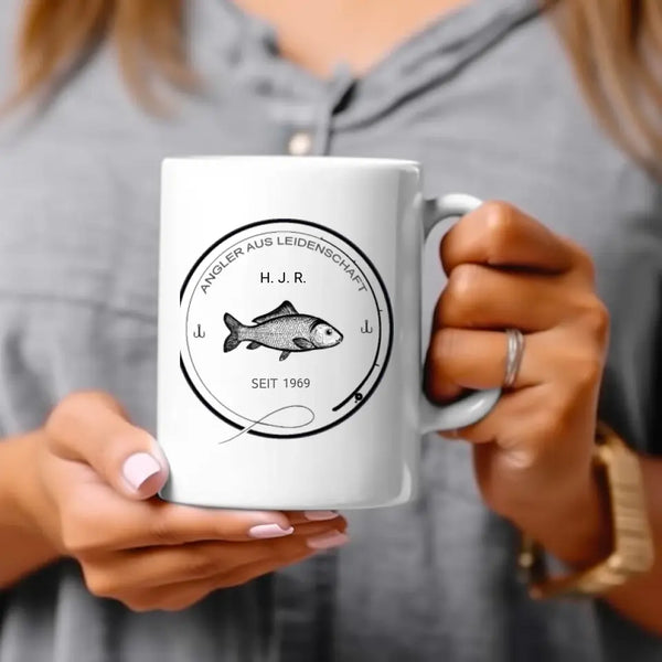 Taza de pesca personalizada - pescador con pasión