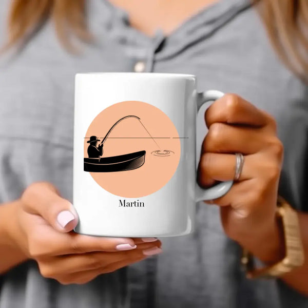 Taza de Pesca Personalizada - Silueta