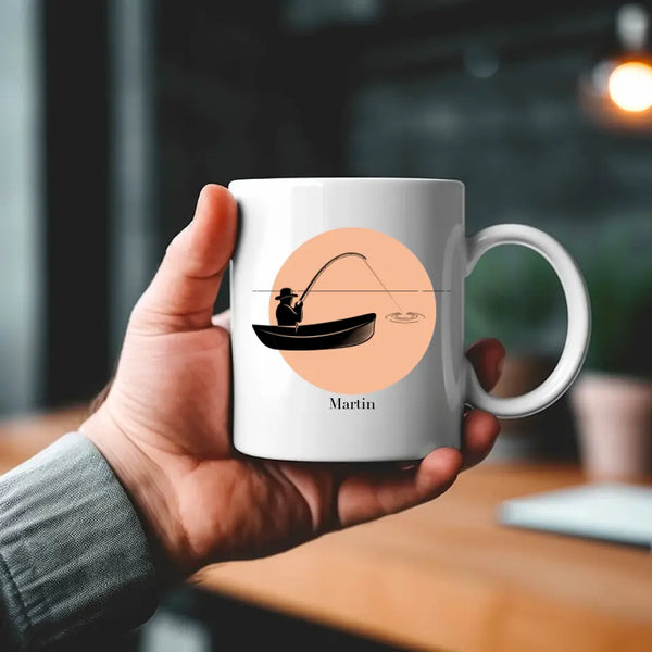 Taza de Pesca Personalizada - Silueta