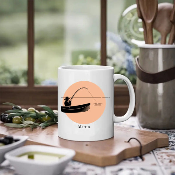 Taza de Pesca Personalizada - Silueta