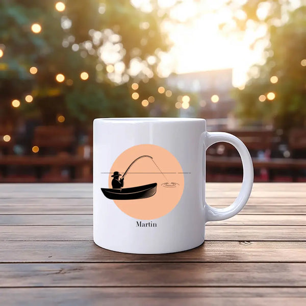 Taza de Pesca Personalizada - Silueta