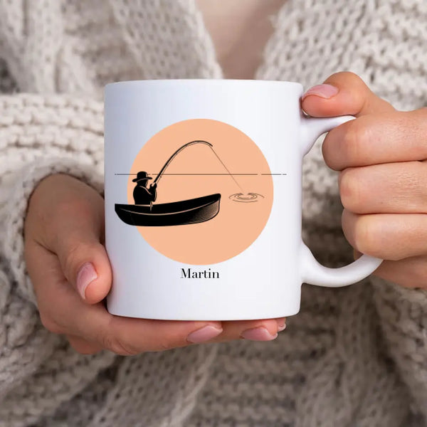Taza de Pesca Personalizada - Silueta