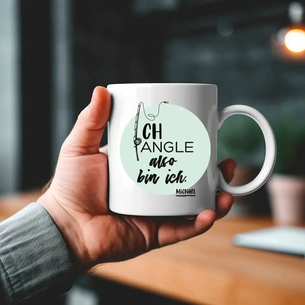 Taza personalizada Pesca - Por lo tanto existo