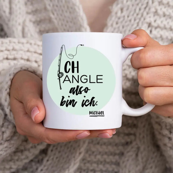 Taza personalizada Pesca - Por lo tanto existo