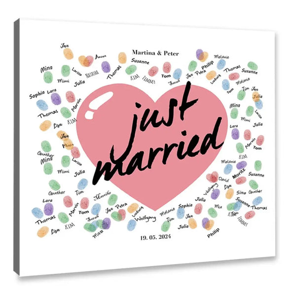 Lienzo de huellas dactilares - Recién casados