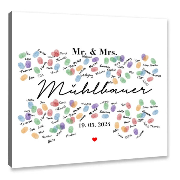 Lienzo de huellas dactilares - Sr. y Sra.