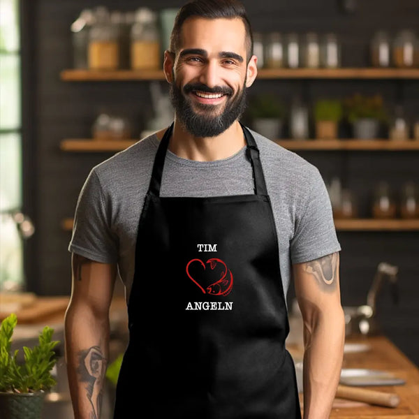 Delantal BBQ personalizado Pesca - Me encanta pescar
