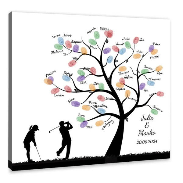 Lienzo Huella Golf - Pareja de Golfistas