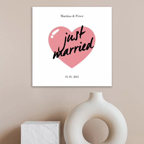 Lienzo de huellas dactilares - Recién casados