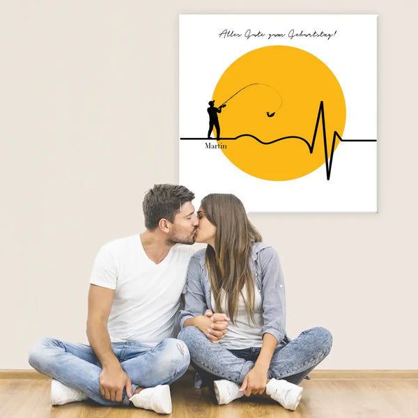 Pesca con imagen personalizada - latido del corazón