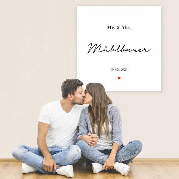 Lienzo de huellas dactilares - Sr. y Sra.