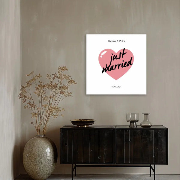 Lienzo de huellas dactilares - Recién casados