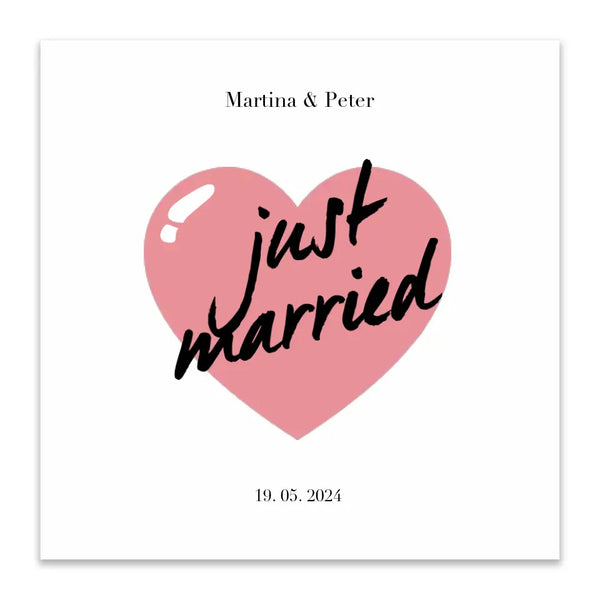 Lienzo de huellas dactilares - Recién casados