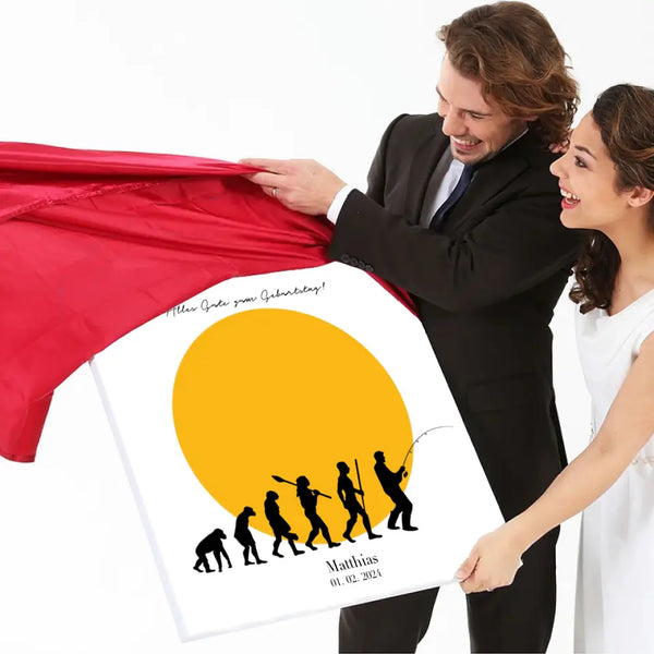 Lienzo de huellas dactilares Pesca - Evolución