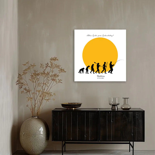 Lienzo de huellas dactilares Pesca - Evolución