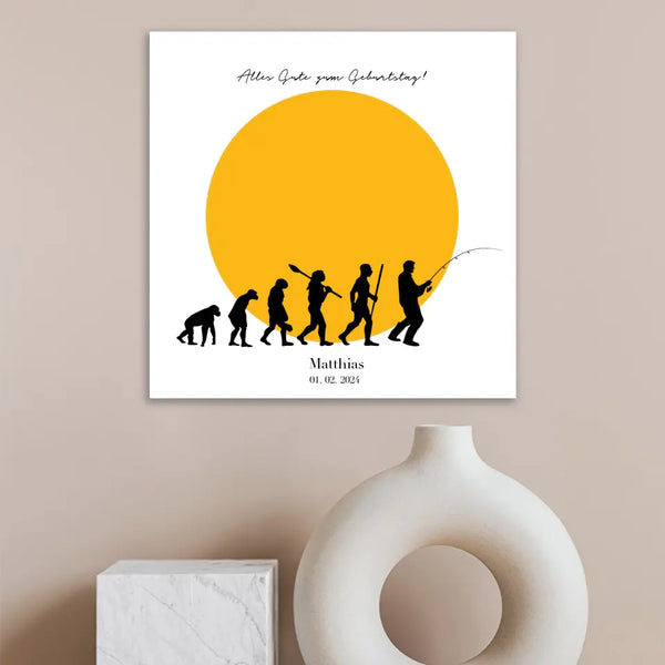 Lienzo de huellas dactilares Pesca - Evolución