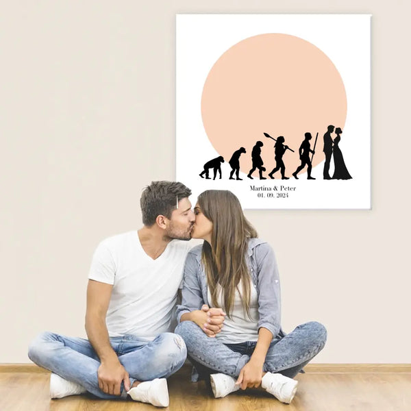 Boda en lienzo con huellas dactilares - evolución