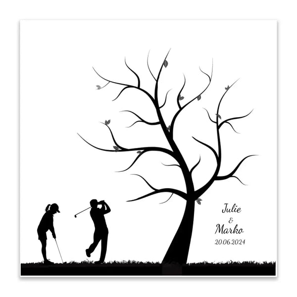 Lienzo Huella Golf - Pareja de Golfistas