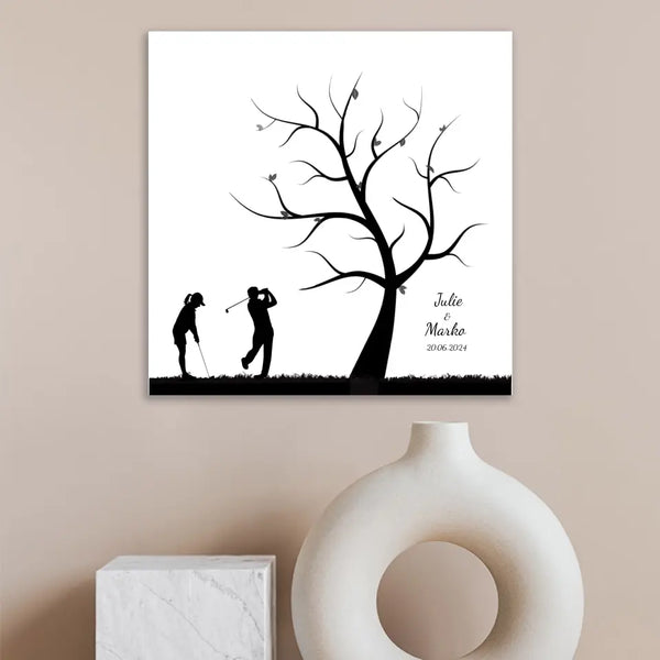 Lienzo Huella Golf - Pareja de Golfistas