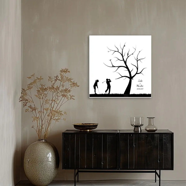 Lienzo Huella Golf - Pareja de Golfistas