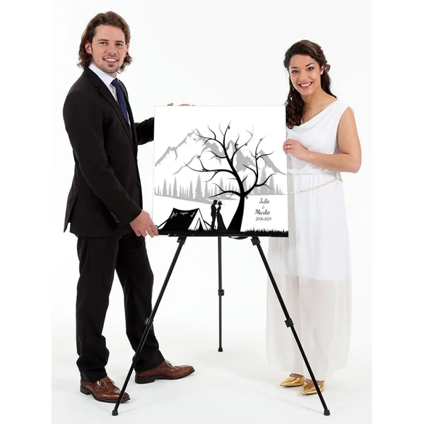 Camping de lona de huellas dactilares - pareja de camping