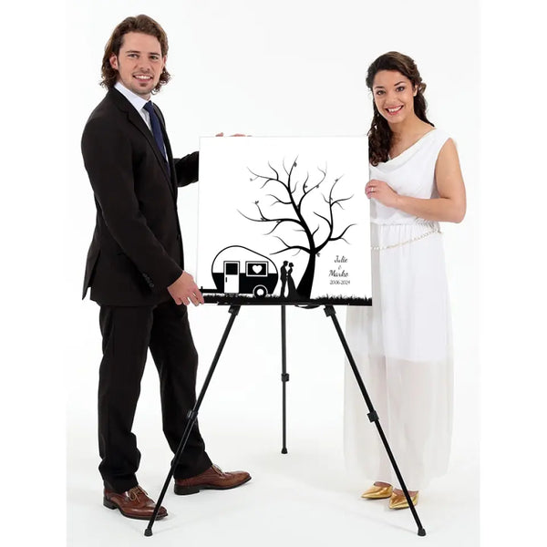 Camping de lona de huellas dactilares - pareja de camping