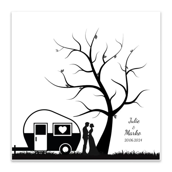 Camping de lona de huellas dactilares - pareja de camping