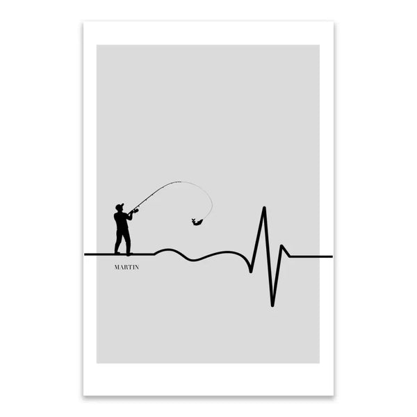 Pesca con imagen personalizada - latido del corazón