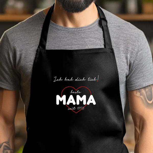 Delantal barbacoa personalizado Día de la Madre - Te quiero