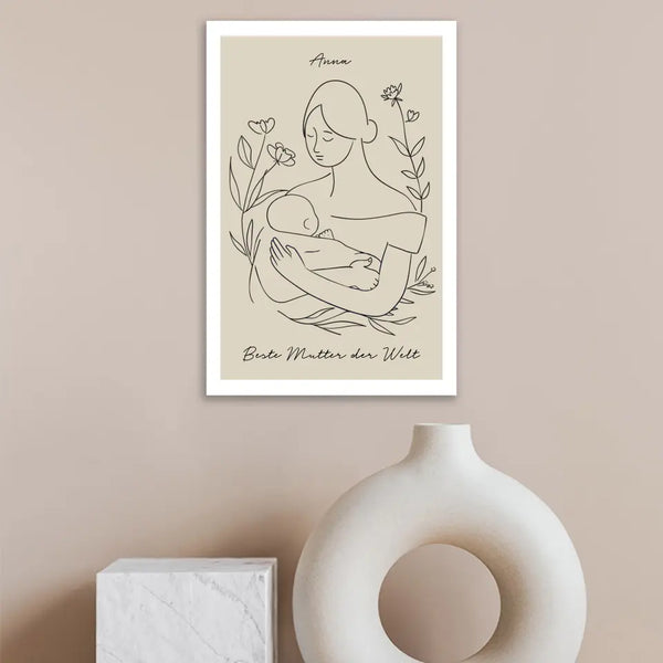 Imagen personalizada Día de la Madre - dibujo lineal