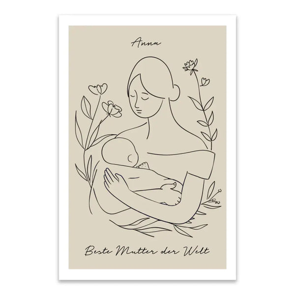 Imagen personalizada Día de la Madre - dibujo lineal