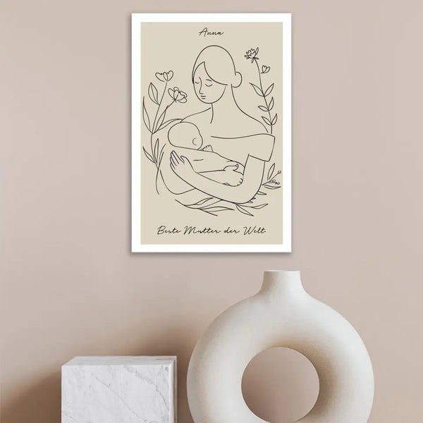 Imagen personalizada Día de la Madre - dibujo lineal