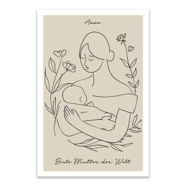 Imagen personalizada Día de la Madre - dibujo lineal