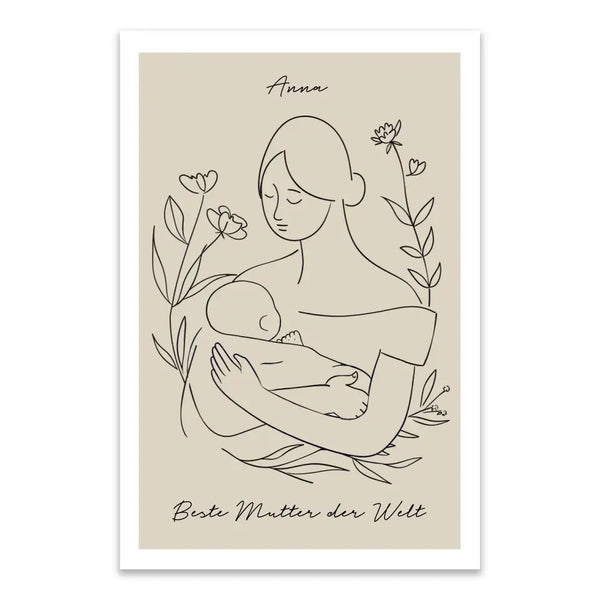 Imagen personalizada Día de la Madre - dibujo lineal