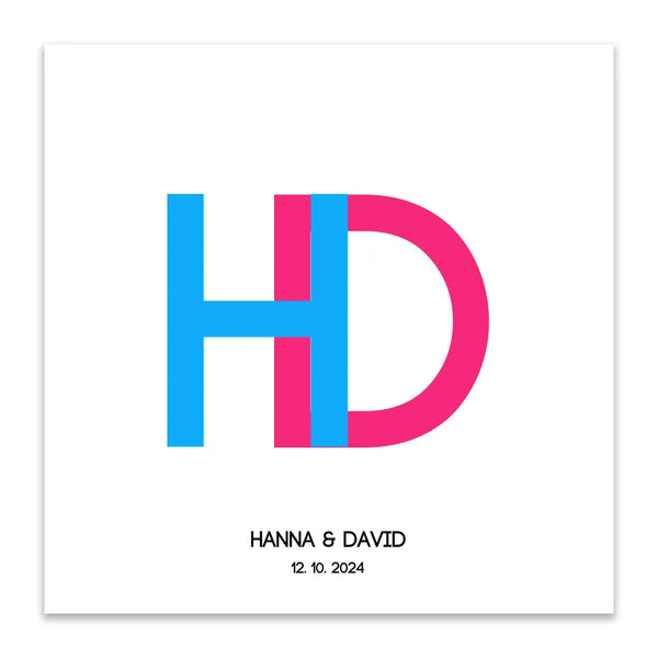 Boda en lienzo con huellas dactilares - foto inicial de la pareja