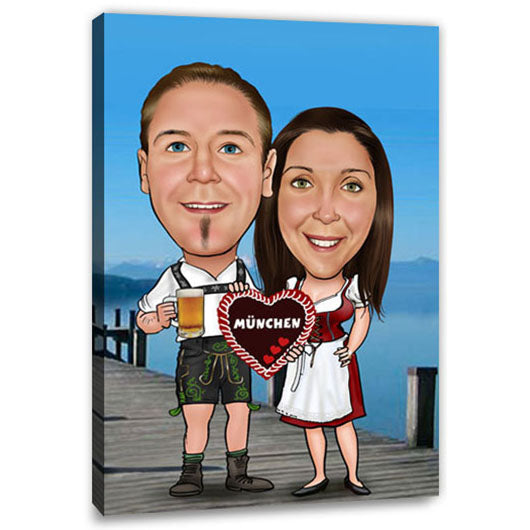 Karikatur vom Foto - Oktoberfest München (ca1102) - Lustige individuelle Karikatur vom eigenen Foto