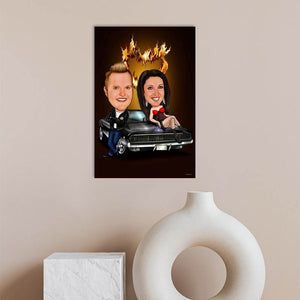 Karikatur vom Foto - Heisses Herz (ca1103) - Lustige individuelle Karikatur vom eigenen Foto