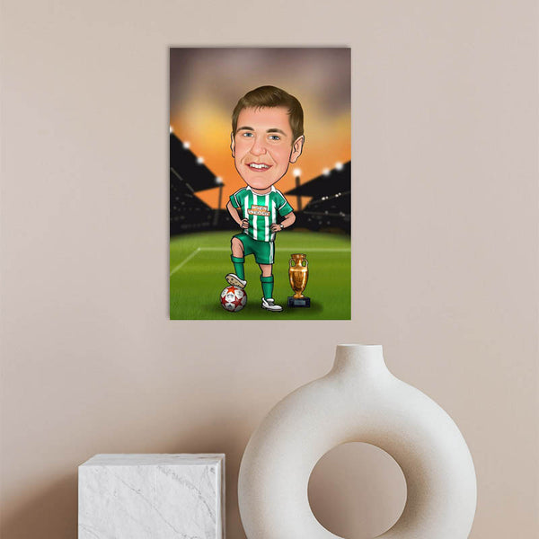 Karikatur vom Foto - Fussball-Meister (ca1107) - Lustige individuelle Karikatur vom eigenen Foto