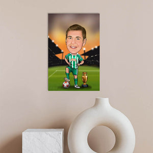 Karikatur vom Foto - Fussball-Meister (ca1107) - Lustige individuelle Karikatur vom eigenen Foto