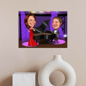 Karikatur vom Foto - Am Klavier (ca1126) - Lustige individuelle Karikatur vom eigenen Foto