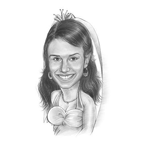 Karikatur vom Foto - Zeichnung Frau (ca1143woman) - Lustige individuelle Karikatur vom eigenen Foto