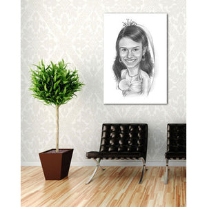 Karikatur vom Foto - Zeichnung Frau (ca1143woman) - Lustige individuelle Karikatur vom eigenen Foto